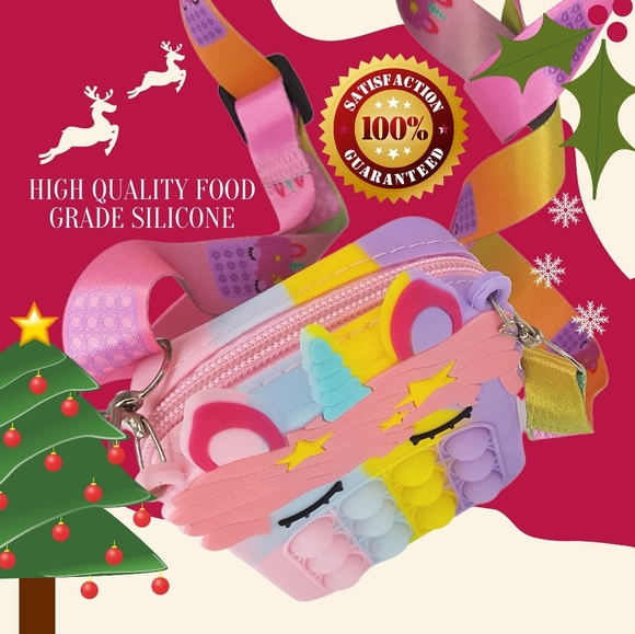 Unicorn Purse for Girls Crossbody - Sensory Pop Fidget It Toy Bag - Picture 6 of 7